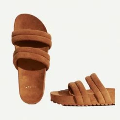 Varley Giles Quilted Slides - Cashew Womens