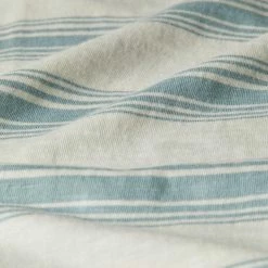 Wax London Mens Hayden LS Tee Slub Stripe - Ecru/Blue