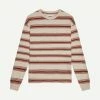 Wax London Hayden LS Tee Slub Stripe - Pink/Rust 2 Wax London Hayden LS Tee Slub Stripe - Pink/Rust