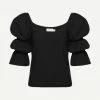 Nation LTD Womens Hillary Romance Tee - Jet Black