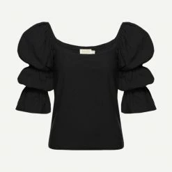 Nation LTD Womens Hillary Romance Tee - Jet Black