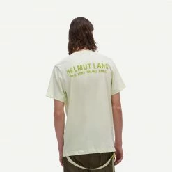 Helmut Lang Mens Aviator Short Sleeve Tee In Electric Green