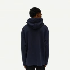 Helmut Lang Mens Laced Hoodie Loose Fit In Admiral Blue