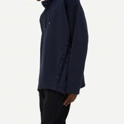 Helmut Lang Mens Laced Hoodie Loose Fit In Admiral Blue