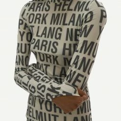 Helmut Lang Jersey Print Mockneck Womens