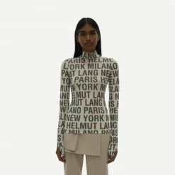 Helmut Lang Jersey Print Mockneck Womens