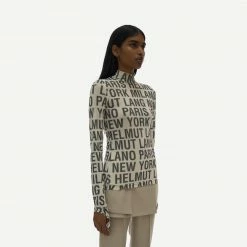 Helmut Lang Jersey Print Mockneck Womens