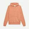 Wax London Mens Buxton Hoodie Heavy Organic Cotton - Rust