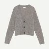 Ganni Soft Wool Knit Cardigan In Paloma Melange