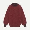 Ganni Ribbed Oversized Pullover In High Risk Red