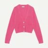 Ganni Relax Wool Cardigan - Shocking Pink Womens