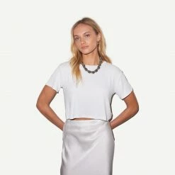 LNA Ribbed Billie Tee - White Womens