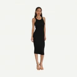 LNA Rilynn Rib Racer Dress - Black