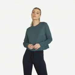 LNA Ribbed Long Sleeve Crew Heather Grey