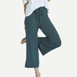 LNA Womens Core Ribbed Kismet Pant Dark Olive