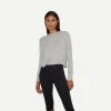 LNA Ribbed Long Sleeve Crew - Heather Grey