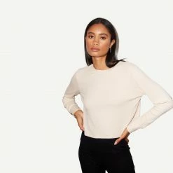 LNA Ribbed Long Sleeve Tee - Nude