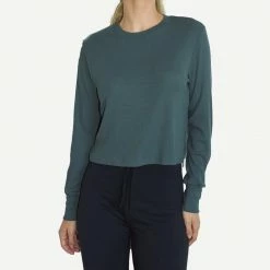 LNA Ribbed Long Sleeve Crew Heather Grey