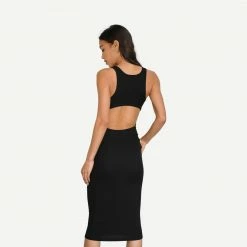 LNA Rilynn Rib Racer Dress - Black