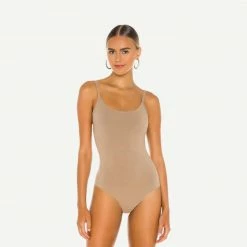 LNA Essential Scoop Tank Bodysuit - Nude