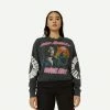 Daydreamer Bob Marley Could You Be Loved Oversized LS Tee - Bleach Out Black Womens