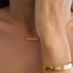 Thatch Script Mama Necklace