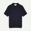 Wax London Naples Polo Stretch Stripe Cotton - Midnight Mens