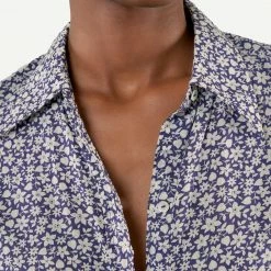 Nili Lotan Kate Shirt - Blue/White Floral