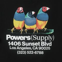 POWERS Bird Short Sleeve Tee Black Mens