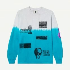 Real Bad Man Mens Extraterrestrial Shit LS Tee - Grey Blue Tie Dye