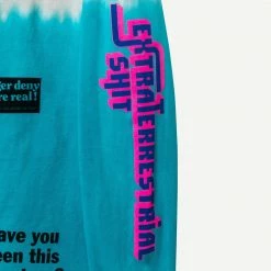 Real Bad Man Mens Extraterrestrial Shit LS Tee - Grey Blue Tie Dye