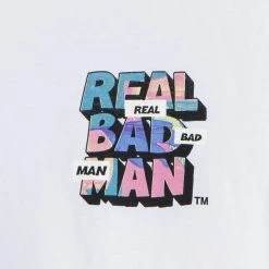 Real Bad Man Piano Man LS Tee White Mens