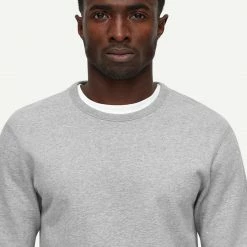 Reigning Champ Knit Mid Weight Terry Long Sleeve Crew Neck In Heather Grey 14 Reigning Champ Knit Mid Weight Terry Long Sleeve Crew Neck In Heather Grey