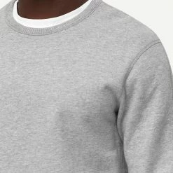 Reigning Champ Knit Mid Weight Terry Long Sleeve Crew Neck In Heather Grey 15 Reigning Champ Knit Mid Weight Terry Long Sleeve Crew Neck In Heather Grey