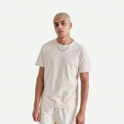 Wax London Mens Reid SS Tee Compact Cotton - Pink