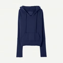 Nili Lotan Womens Janie Hoodie - Marine Blue