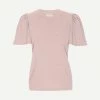 Nation LTD Womens Savanna Flutter Sleeve Mock Neck - Pink Millennial