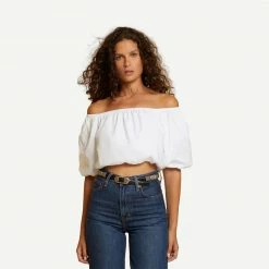 Nation LTD Sonali Bubble Hem Top - White Womens