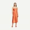Vince Satin Slip Dress - Burnt Orange Womens