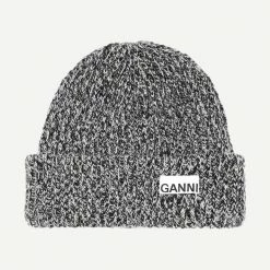 Ganni Rib Knit Beanie Egret
