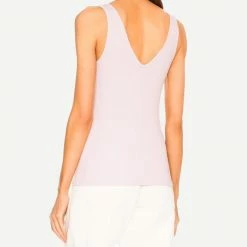 Enza Costa Textured Knit Racer Tank - Heather Womens