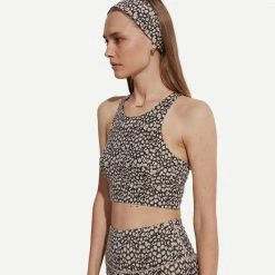 Varley Let's Move Harris Bra - Tan Motion Spots Athletic Wear