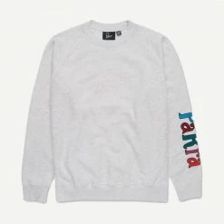 By Parra Mens Serif Logo Crew Neck Sweatshirt - Ash Grey