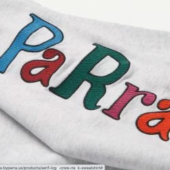 By Parra Mens Serif Logo Crew Neck Sweatshirt - Ash Grey