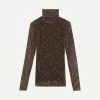 Ganni Womens Printed Mesh Rollneck 2 Ganni Womens Printed Mesh Rollneck