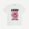 Ganni Basic Jersey Sun Love Print Relaxed T-Shirt - Bright White