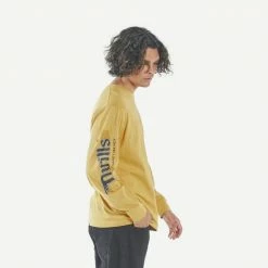 Thrills Mens Forget Me Not Merch Fit Long Sleeve Tee Mineral Yellow
