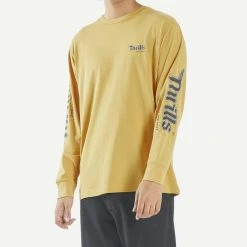 Thrills Mens Forget Me Not Merch Fit Long Sleeve Tee Mineral Yellow
