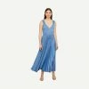 Vince Womens V-Neck Pleated Slip Dress - Hydrangea