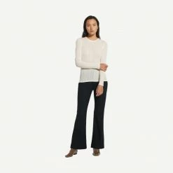 Vince Womens Ribbed L/S Crew